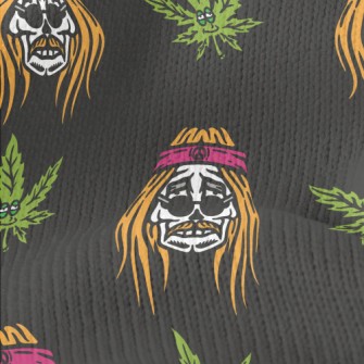 Marijuana Leaf And Hippie Skul Stretch Jersey