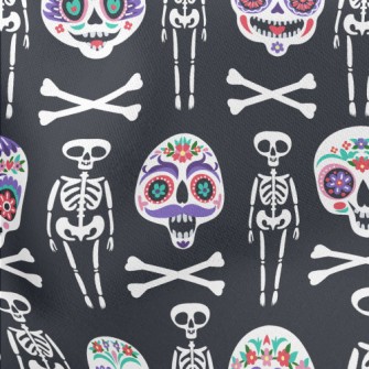 Gorgeously Painted Skull Lightweight Cotton Poplin