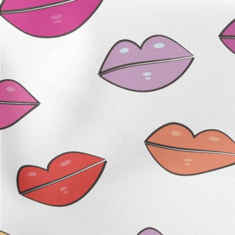 Bright Color Lips Lightweight Cotton Poplin