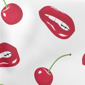 Big Red Lip Cherry Lightweight Cotton Poplin
