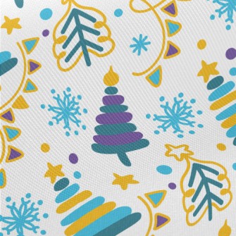 Stacked Lines Christmas Tree Midweight Cotton Poplin