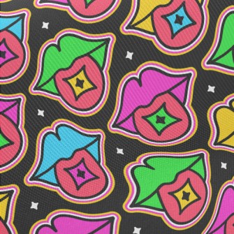 Fluorescent Lips And Tongue Midweight Cotton Poplin