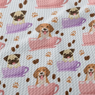 Cartoon Dog In Cup Birdseye Piqué
