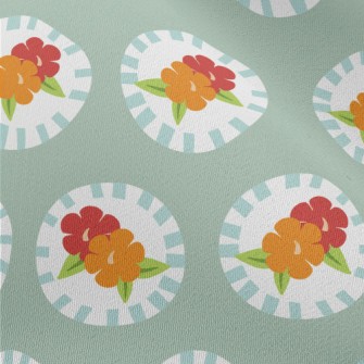 Retro Disc Flowers Chiffon