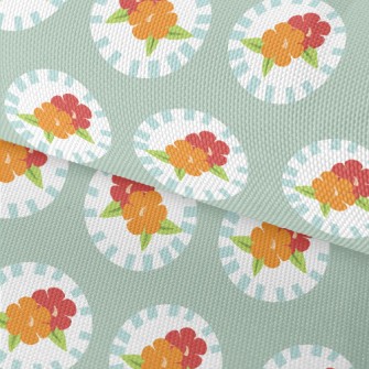 Retro Disc Flowers Waterproof Oxford