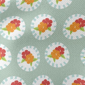 Retro Disc Flowers Waterproof Canvas