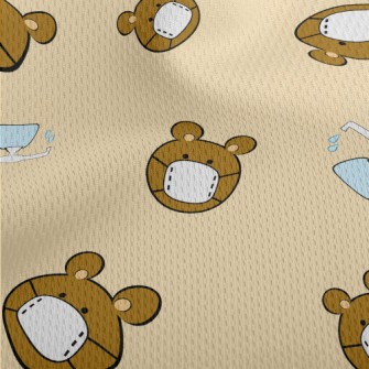 Alcohol And Mask Bear Athletic Mesh Flat Back