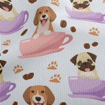 Cartoon Dog In Cup Athletic Mesh Flat Back