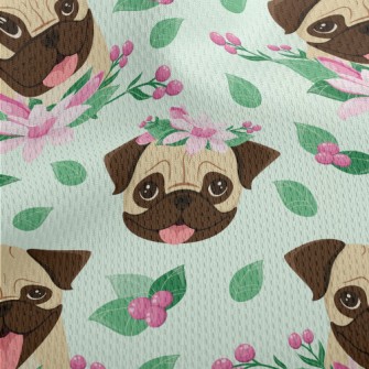 Beautiful Flower Pug Athletic Mesh Flat Back