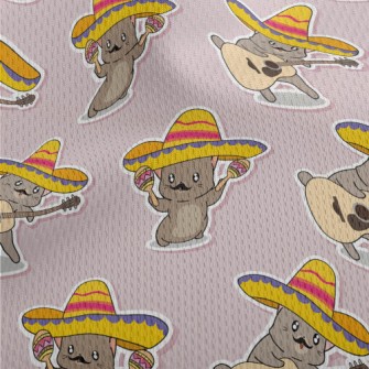 Mexican Style Kitten Athletic Mesh Flat Back