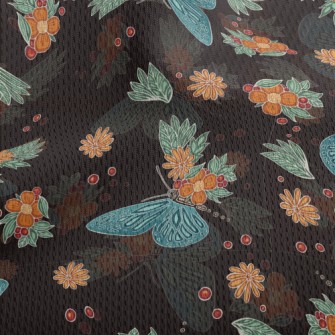 Cool Butterfly Flowers Athletic Mesh Flat Back