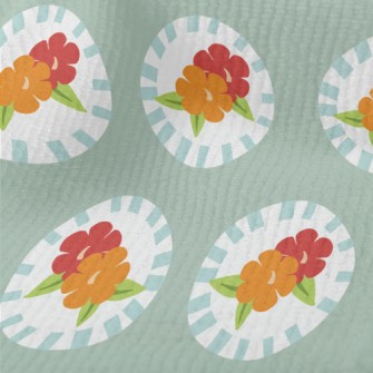 Retro Disc Flowers Terry