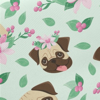 Beautiful Flower Pug Twill