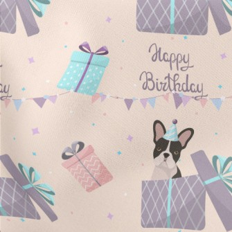 Happy Birthday French Bulldog Stretch Ponte