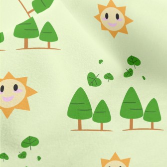 Sun And Forest Trees Micro Fleece