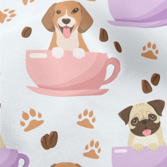 Cartoon Dog In Cup Micro Fleece