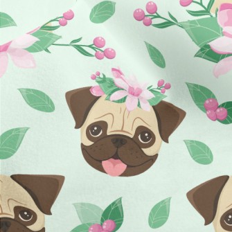Beautiful Flower Pug Micro Fleece