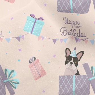 Happy Birthday French Bulldog Micro Fleece
