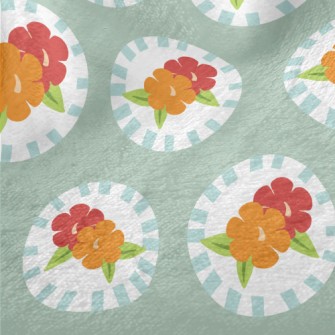 Retro Disc Flowers Minky