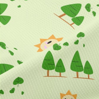 Sun And Forest Trees Piqué