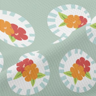 Retro Disc Flowers Piqué