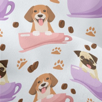 Cartoon Dog In Cup Lightweight Performance Linen