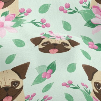 Beautiful Flower Pug Lightweight Performance Linen
