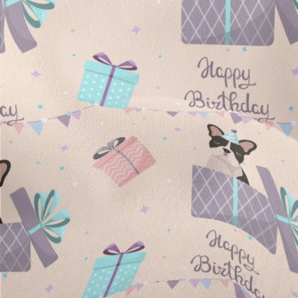 Happy Birthday French Bulldog Lightweight Performance Linen