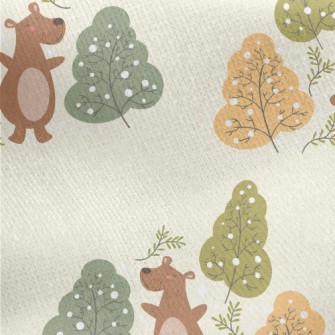 Big Bear And Big Tree Jersey Backed Fleece