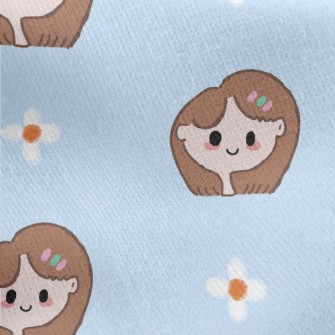 Smiling Little Girl Jersey Backed Fleece