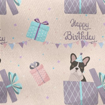 Happy Birthday French Bulldog Jersey Backed Fleece