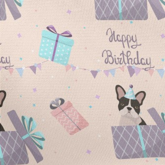 Happy Birthday French Bulldog Pongee
