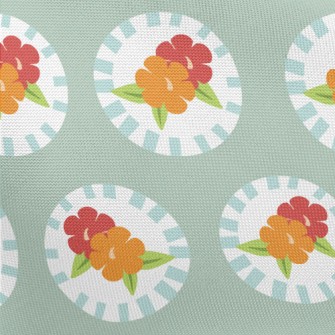 Retro Disc Flowers Pongee