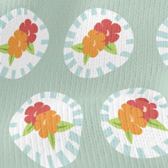 Retro Disc Flowers Stretch Jersey