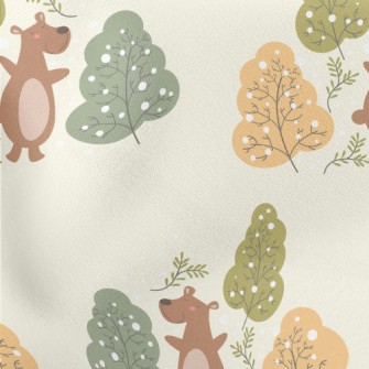 Big Bear And Big Tree Lightweight Cotton Poplin