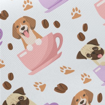 Cartoon Dog In Cup Midweight Cotton Poplin
