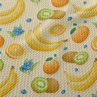 3D Banana Kiwi Birdseye Piqué