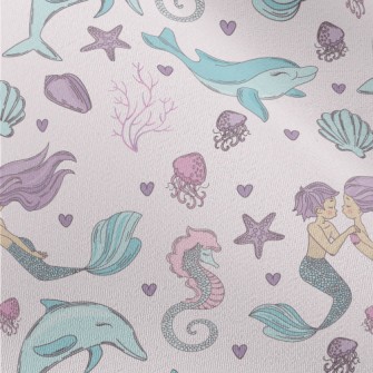 Undersea Mermaid Dolphin Chiffon