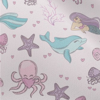Mermaid Dolphin Octopus Chiffon