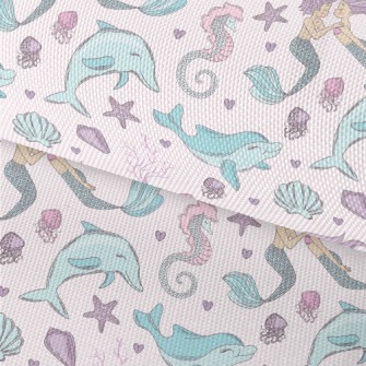 Undersea Mermaid Dolphin Waterproof Oxford