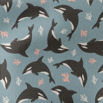 Killer Whales And Corals Waterproof Canvas