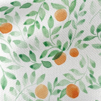Watercolor Leaves And Fruits Waterproof Canvas