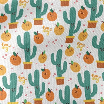 Orange And Cactus Waterproof Canvas