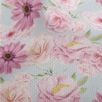 Watercolor Beautiful Flowers Athletic Mesh Flat Back