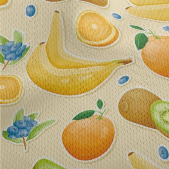 3D Banana Kiwi Athletic Mesh Flat Back