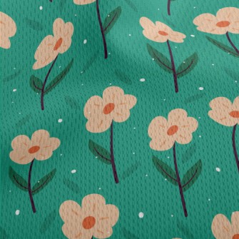 Garden Orange Flowers Athletic Mesh Flat Back