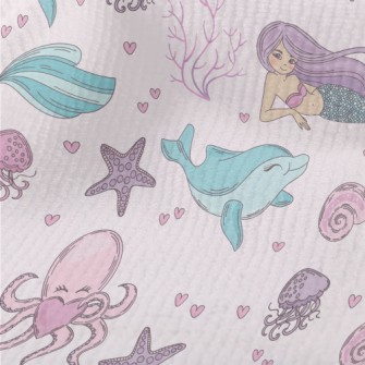 Mermaid Dolphin Octopus Terry