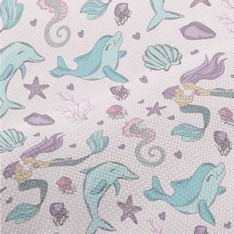 Undersea Mermaid Dolphin Performance Linen