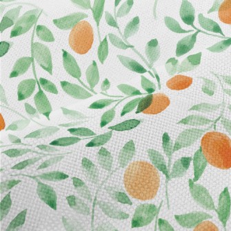 Watercolor Leaves And Fruits Performance Linen