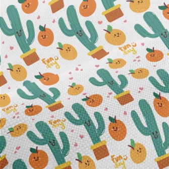 Orange And Cactus Performance Linen